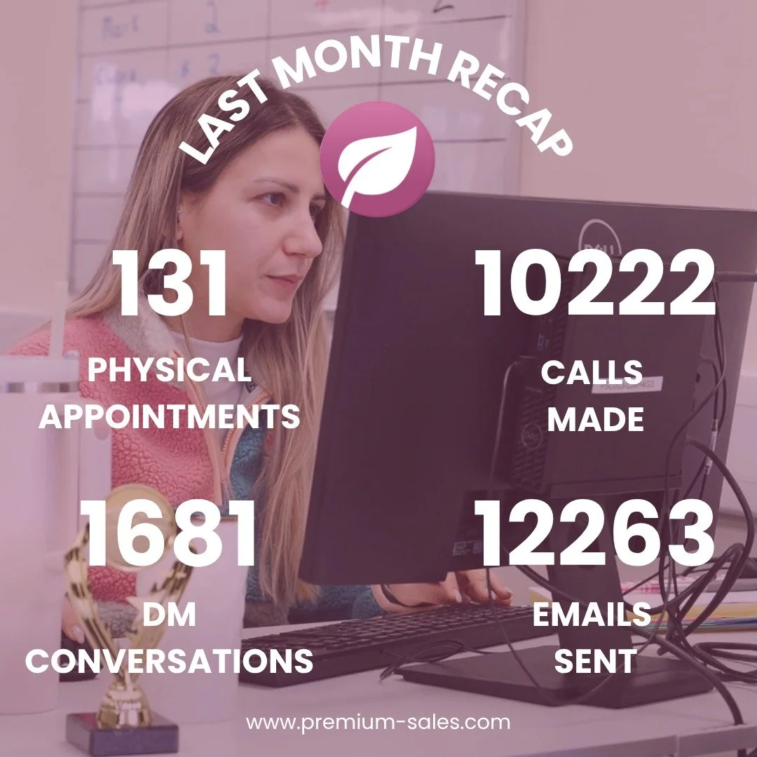 "How many calls do you make in a month?" 👀

Us: 📞 10,222 😅

Alongside:
 📧 12,263 Emails
 💬 1,681 DMs
 📅 131 Face-to-Face Appointments

The team has been absolutely flying lately, and we're excited to see what this month brings.

#prem