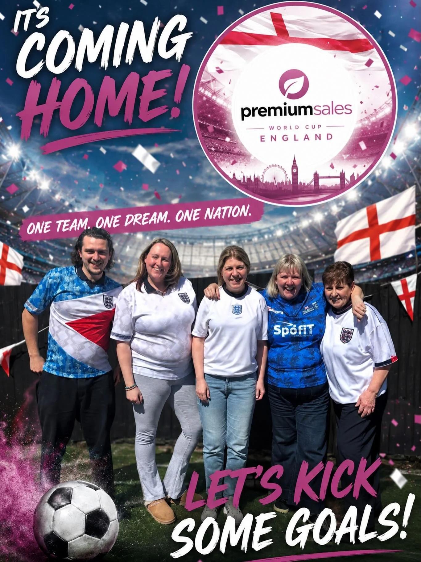 ⚽ Game faces on. Flags up. Hopes high. ⚽

The Premium Sales World Cup squad is officially match ready! 🇬🇧🏆

We&rsquo;re swapping sales targets for score predictions, celebrating every goal, and backing England all the way to the final. 🙌

Who do 