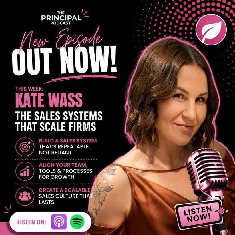 🎙️ New Episode Alert!

This week on The Principal Podcast, Kate Wass dives into the sales systems that help businesses grow, scale, and succeed. 🚀

If you&rsquo;re relying on individual performance instead of repeatable processes, this episode is f