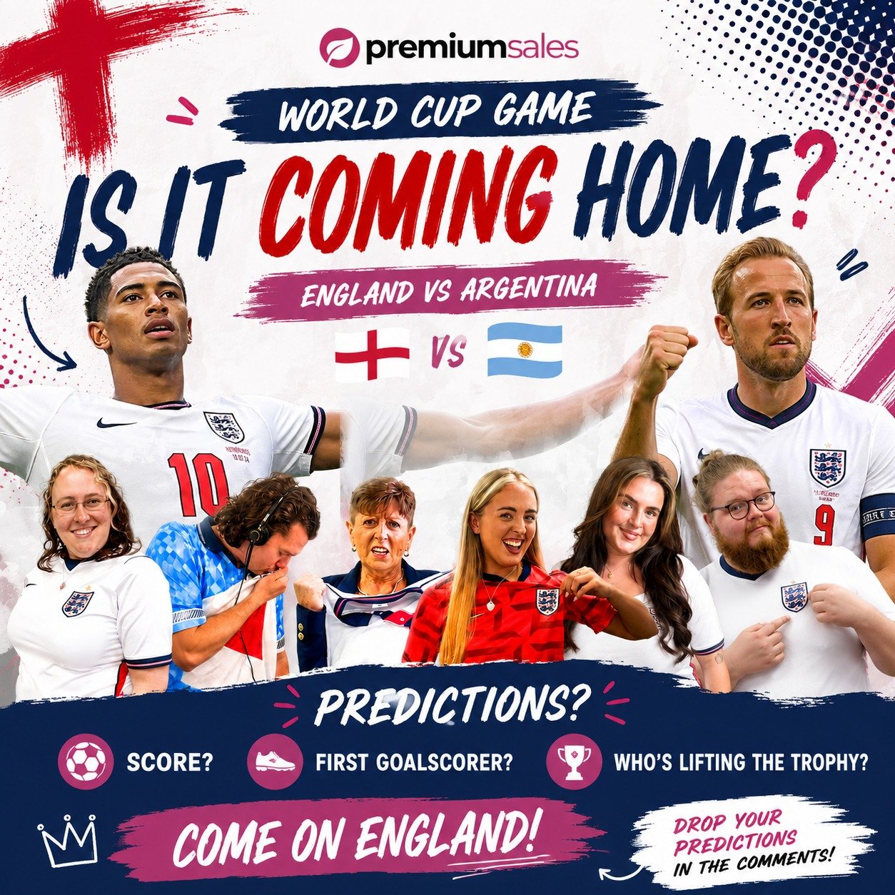 🏆 It's getting closer... 👀

England vs Argentina 

So... the big question is...

🏠 Is it coming home?

We've got our shirts on, the office is ready, and we're backing the Three Lions all the way! 🦁❤️

👇 Drop your predictions in the comments:

 ⚽