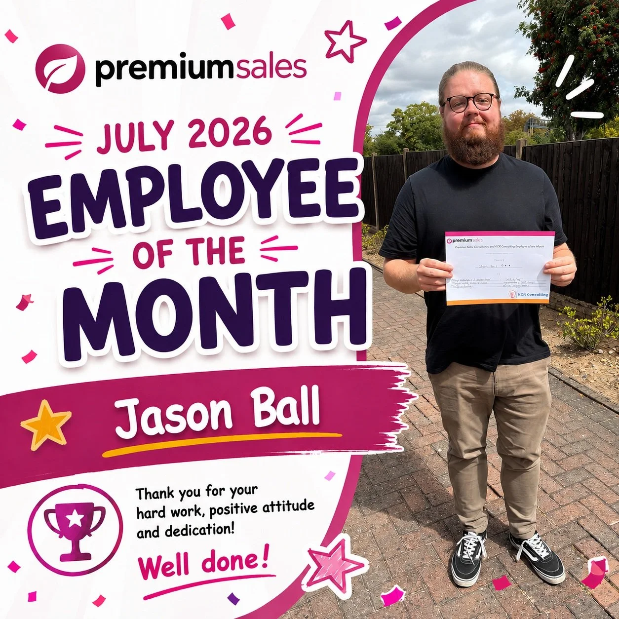👏 July Employee of the Month &ndash; Jason Ball! 👏

A huge congratulations to Jason, our July Employee of the Month! 🎉

Jason has made a fantastic impression on the team with his approachable attitude, willingness to help, and positive outlook. Wh
