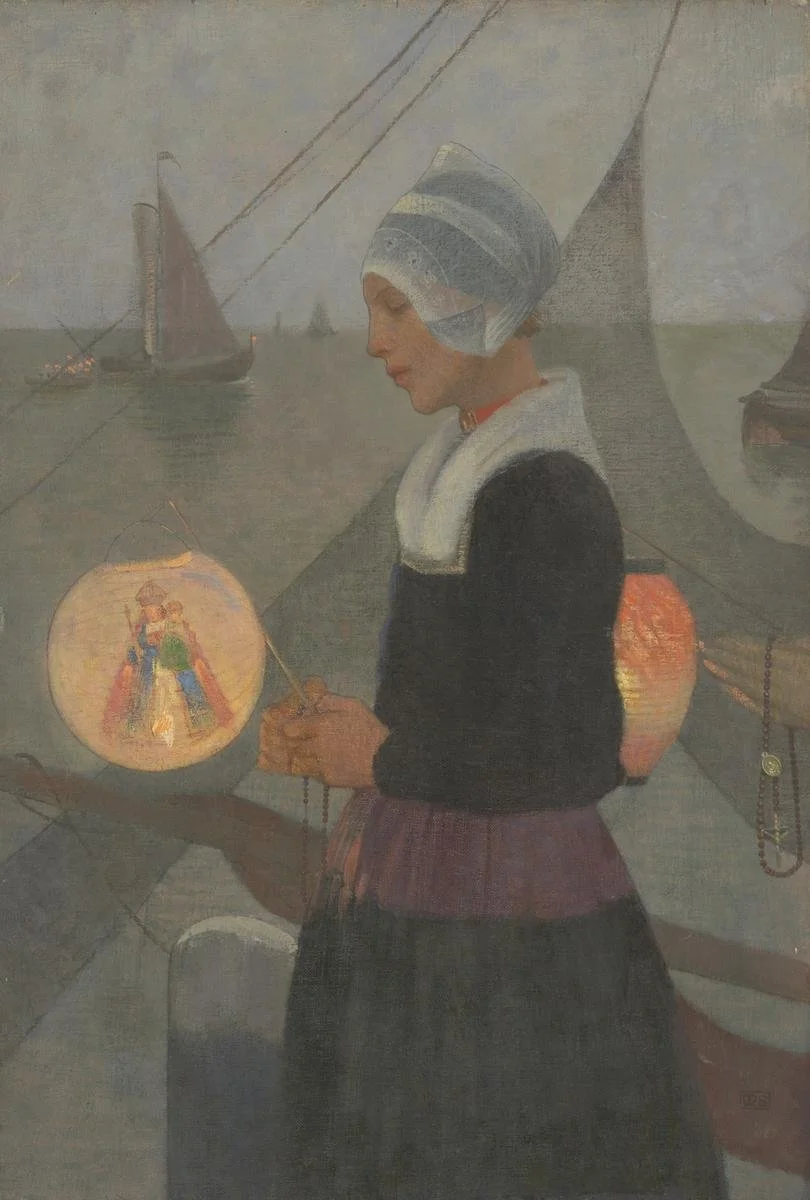 Marianne Stokes, A Fisher Girl’s Light, 1899