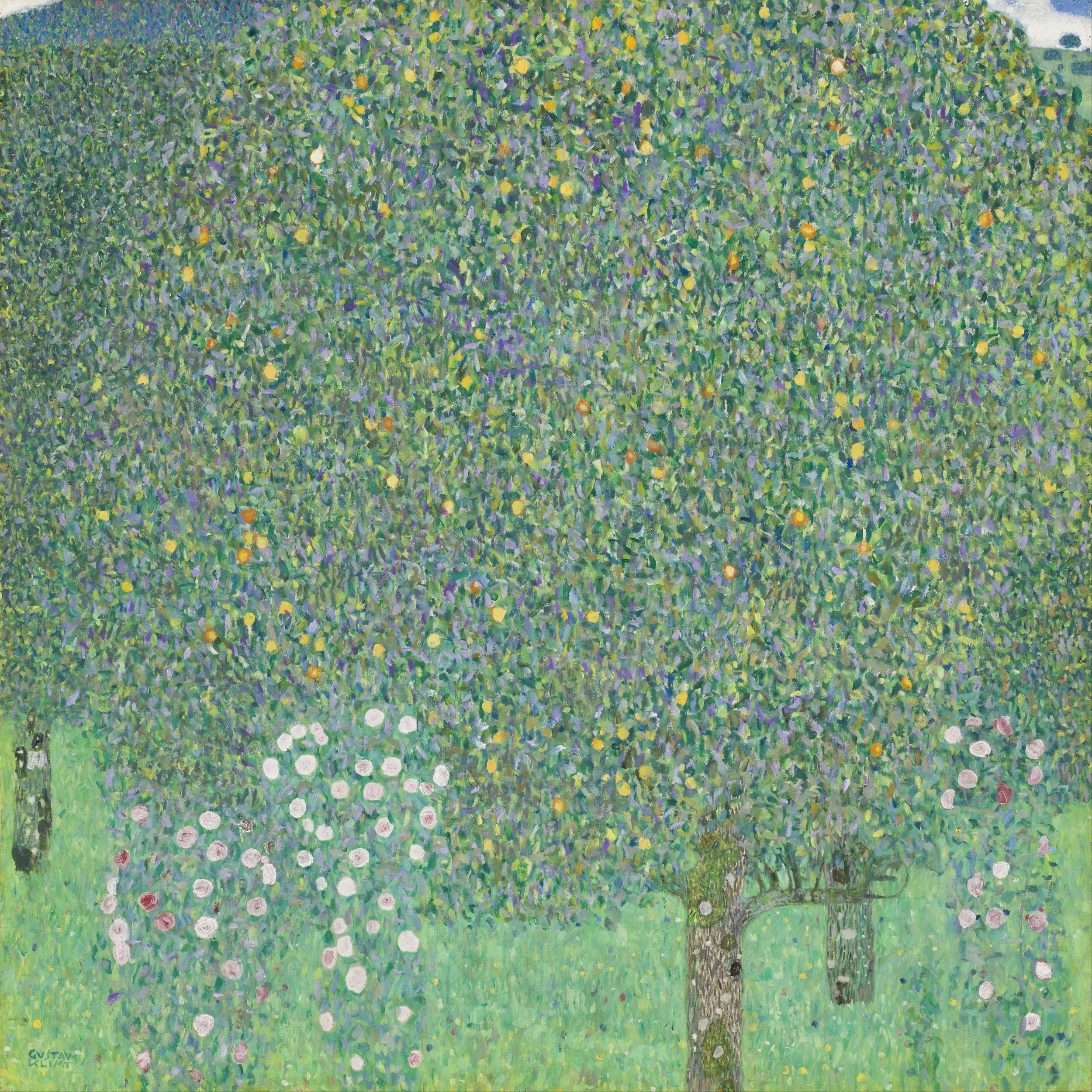 Gustav_Klimt_Rosebushes under the Trees. -wikimedia commons