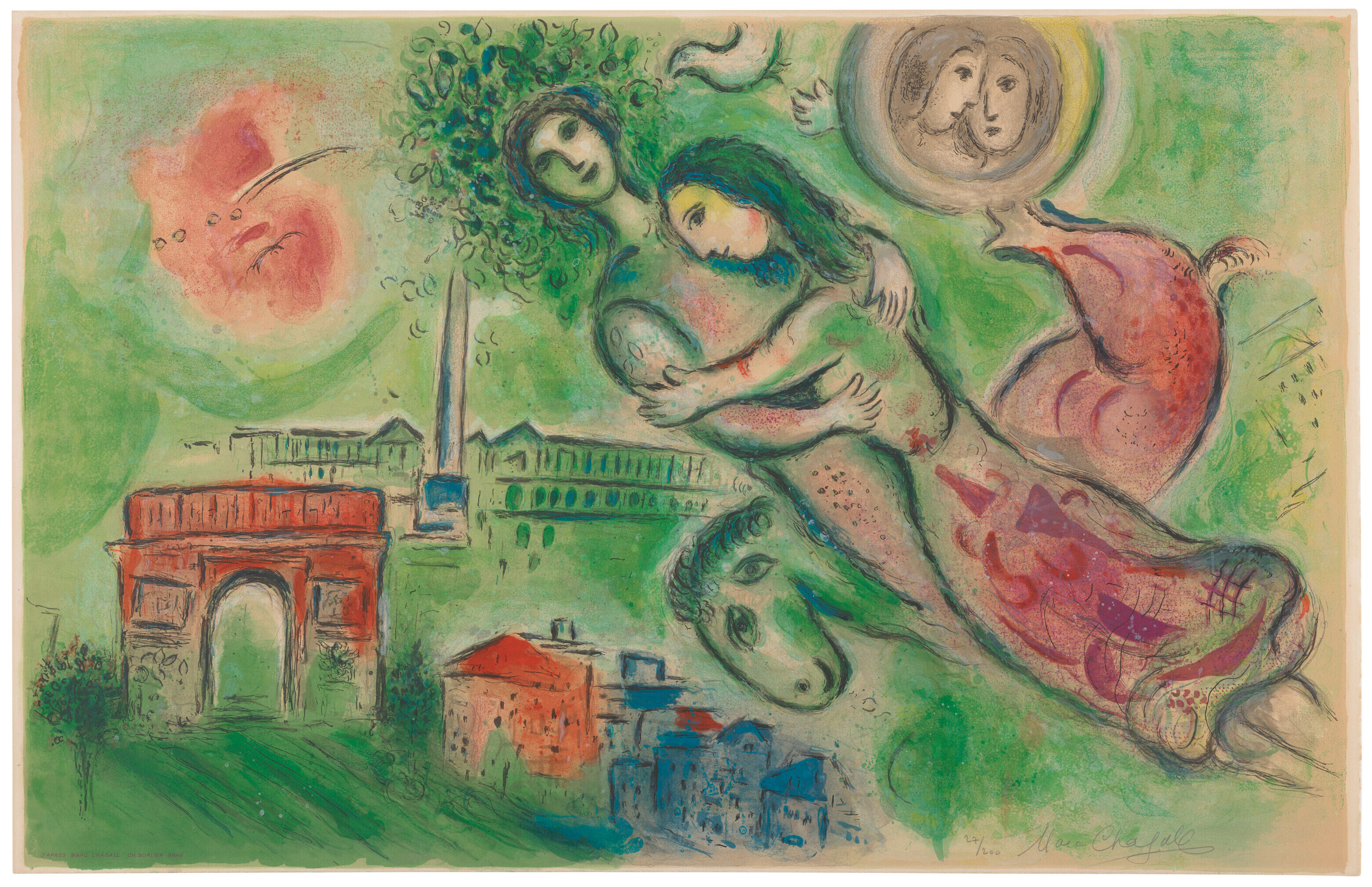 Romeo and Juliette lithograph - 1964 - Marc Chagall