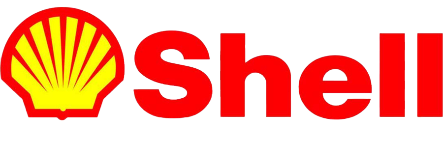 Shell logo with yellow and red shell icon next to the word 'Shell' in red text.