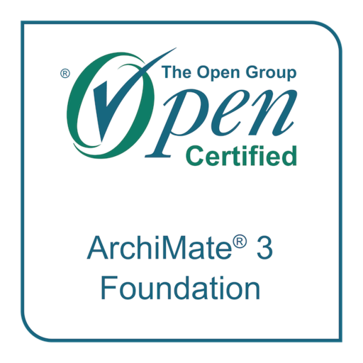 Open Group Certified ArchiMate 3 Foundation certification logo with text