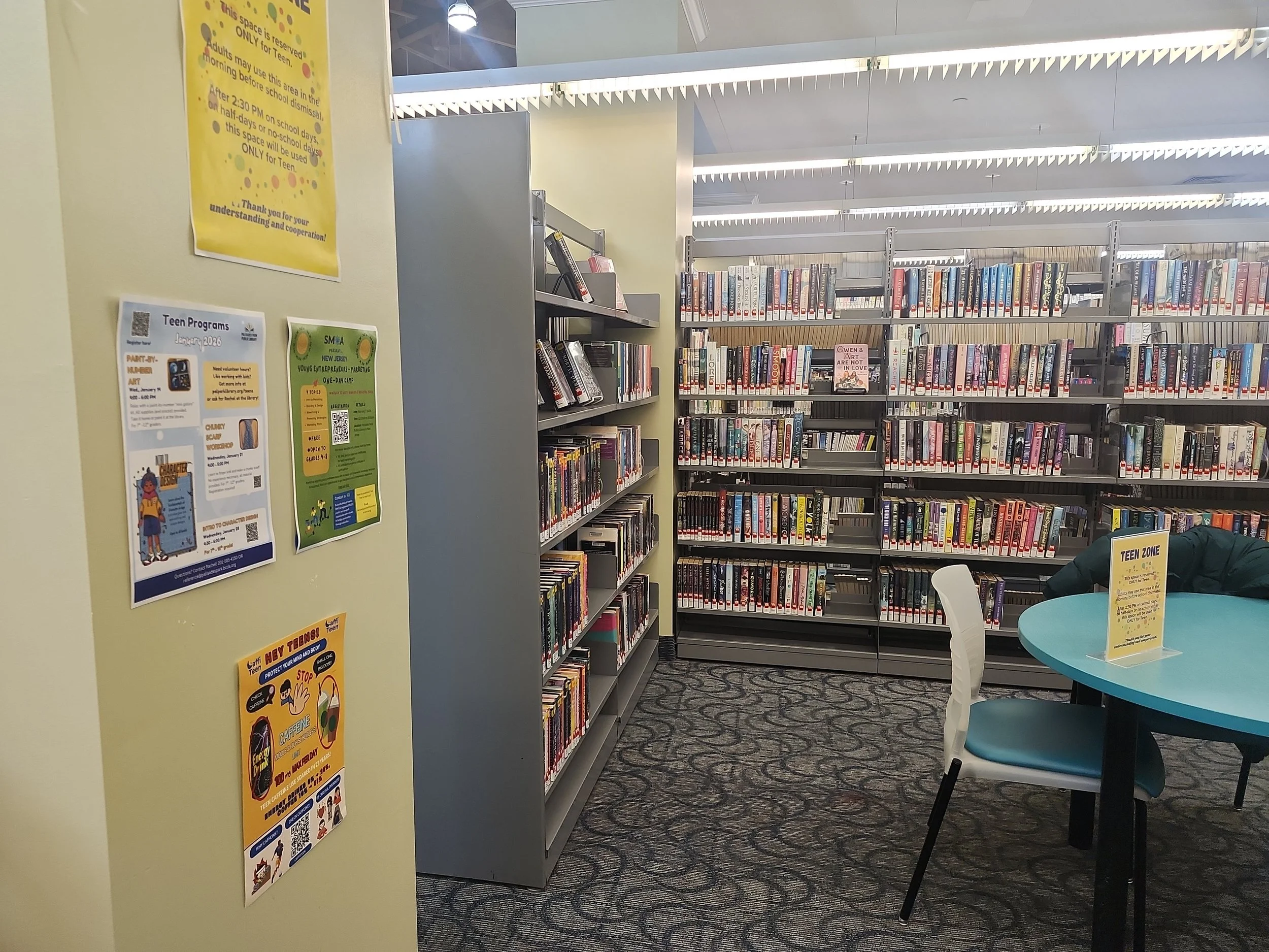 CaffiTeen Community Outreach: Poster Featured at Palisades Park Public Library