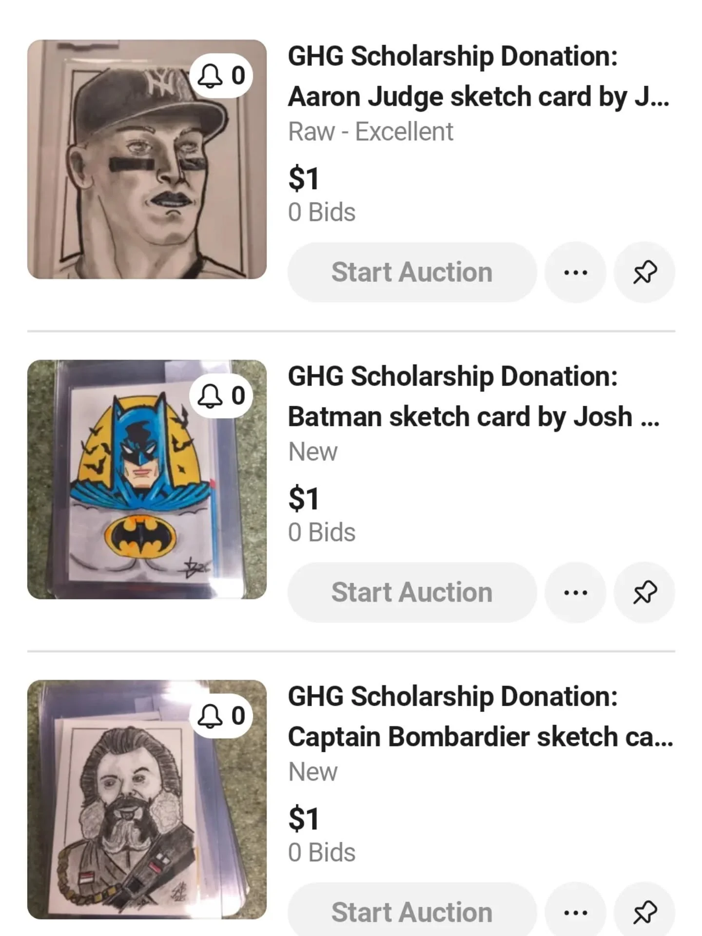 @jdbailey.art_1980 has donated 12 pieces of his art to the CollectaBees LLC Golden Hive Gallery Art Scholarship Fund! 
These will be auctioned live during Saturdays Golden Hive Gallery show and all proceeds will go directly towards the scholarship fu