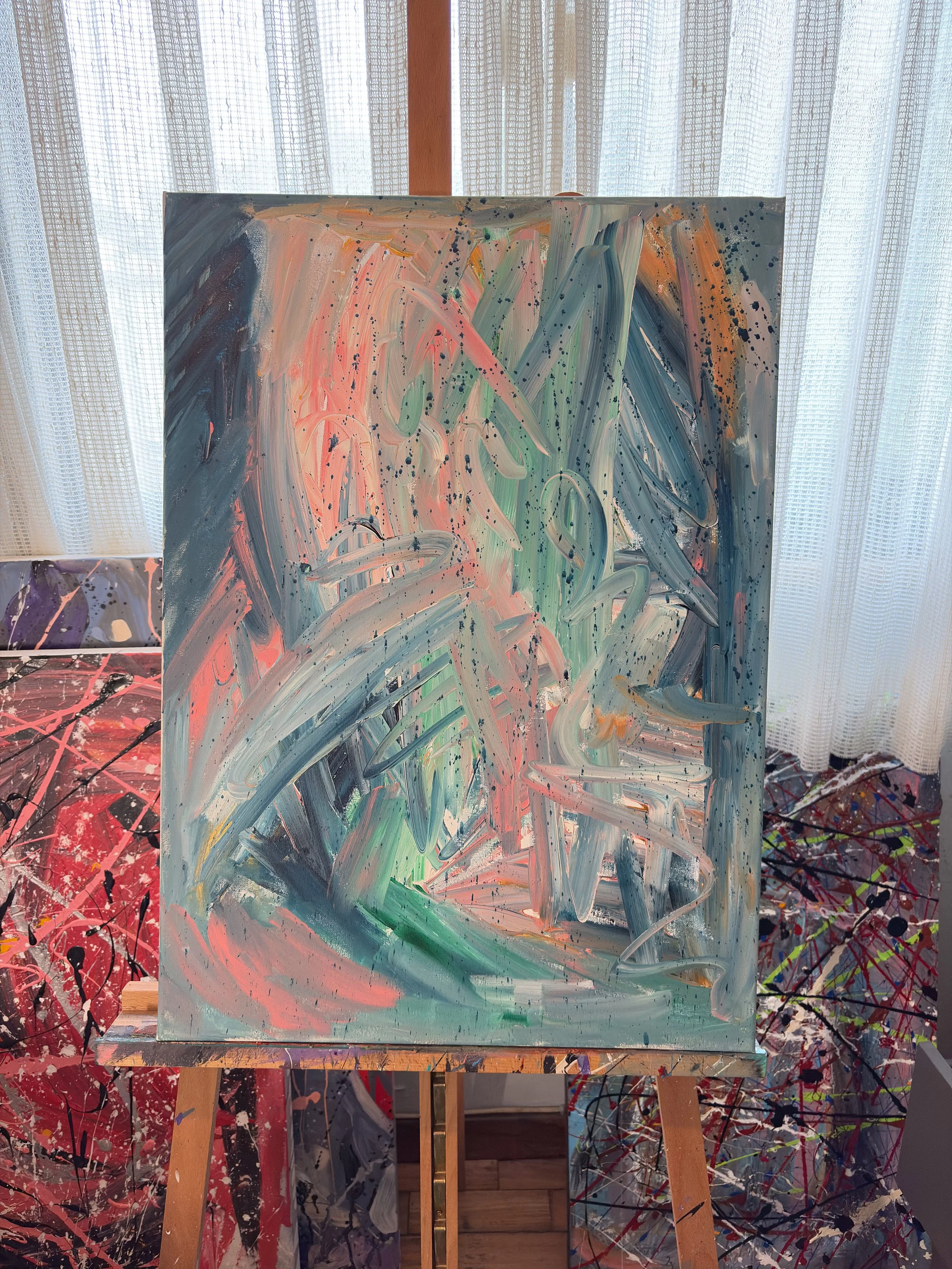 Brush Feel: Abstract Expressionist Canvas