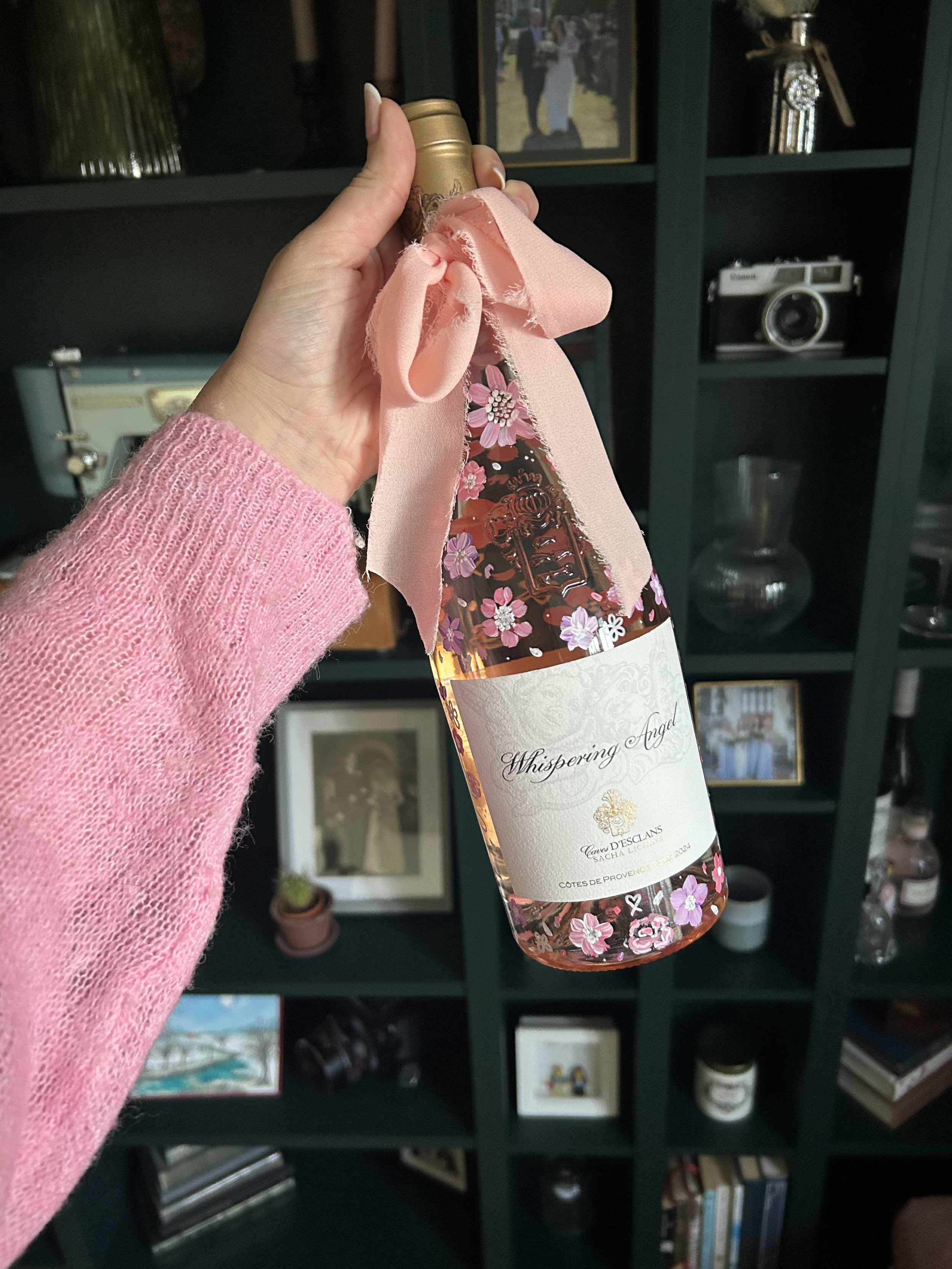 Whispering Angel with Hand Painted Florals