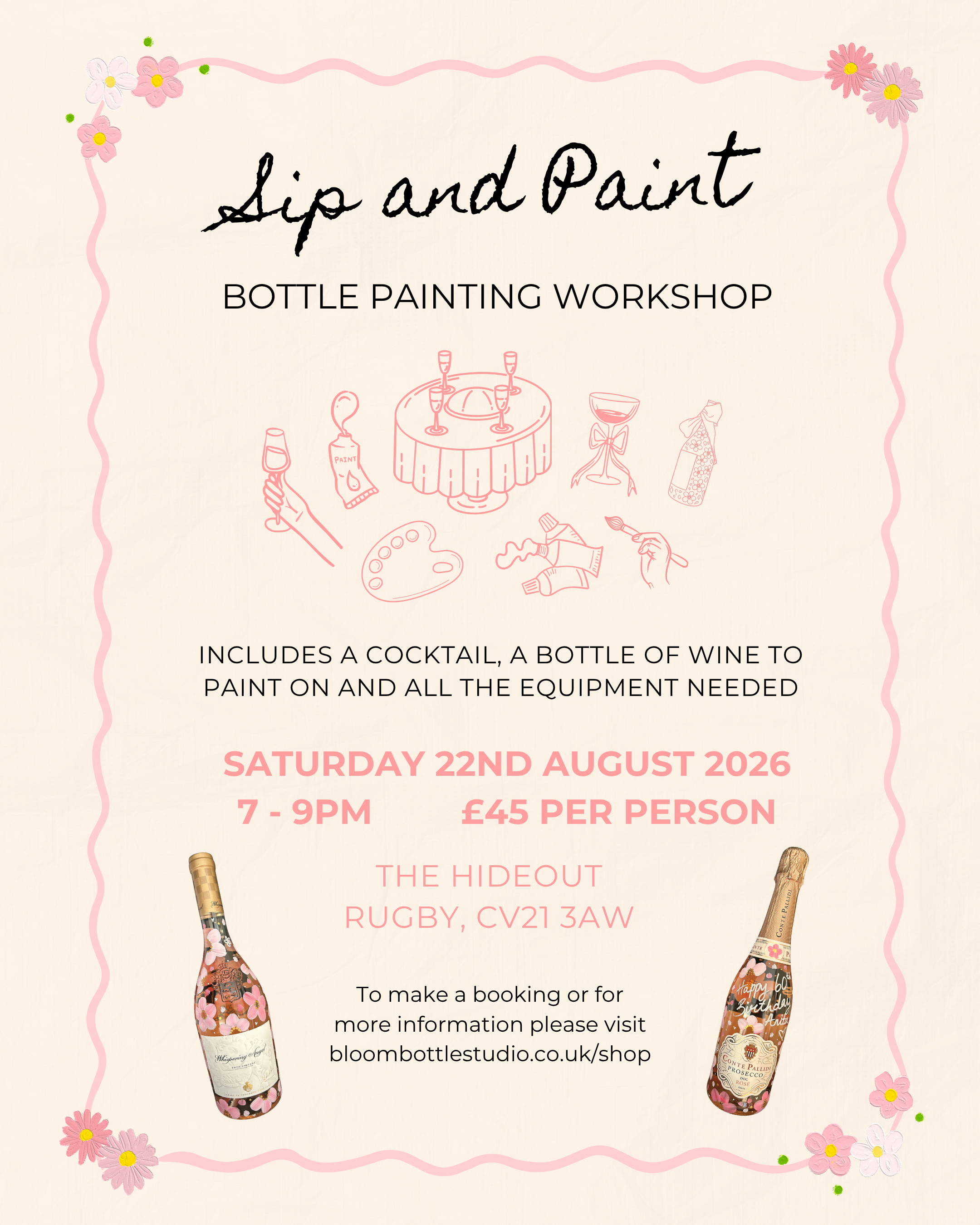 Bottle Painting Workshop - The Hideout, Rugby