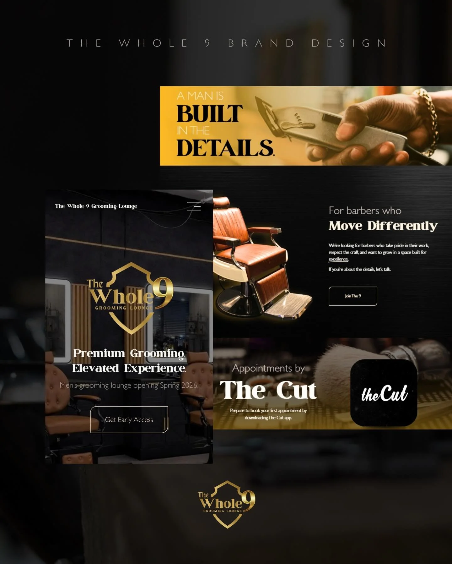 Coming in hot quarter one ain&rsquo;t it ☝🏽😮&zwj;💨

Brand design, web design, and so much more coming for The Whole 9 Grooming Lounge @___thewhole9 

Be sure to check out the landing page at www.thewhole9grooming.com ✨