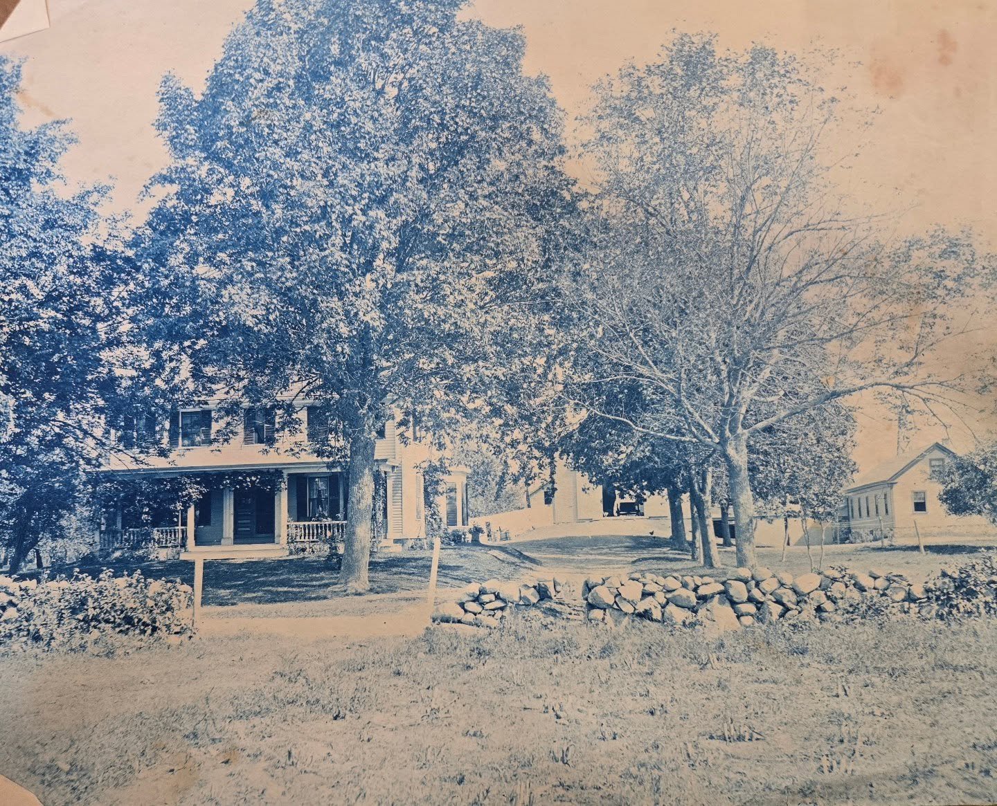 Where is it Wednesday! This is a new donation to the Document Center from Linda Skibicki. It is a cyanotype photograph, identifiable by its blue color. It actually uses the same chemical process that is used to create a blueprint. This image was very