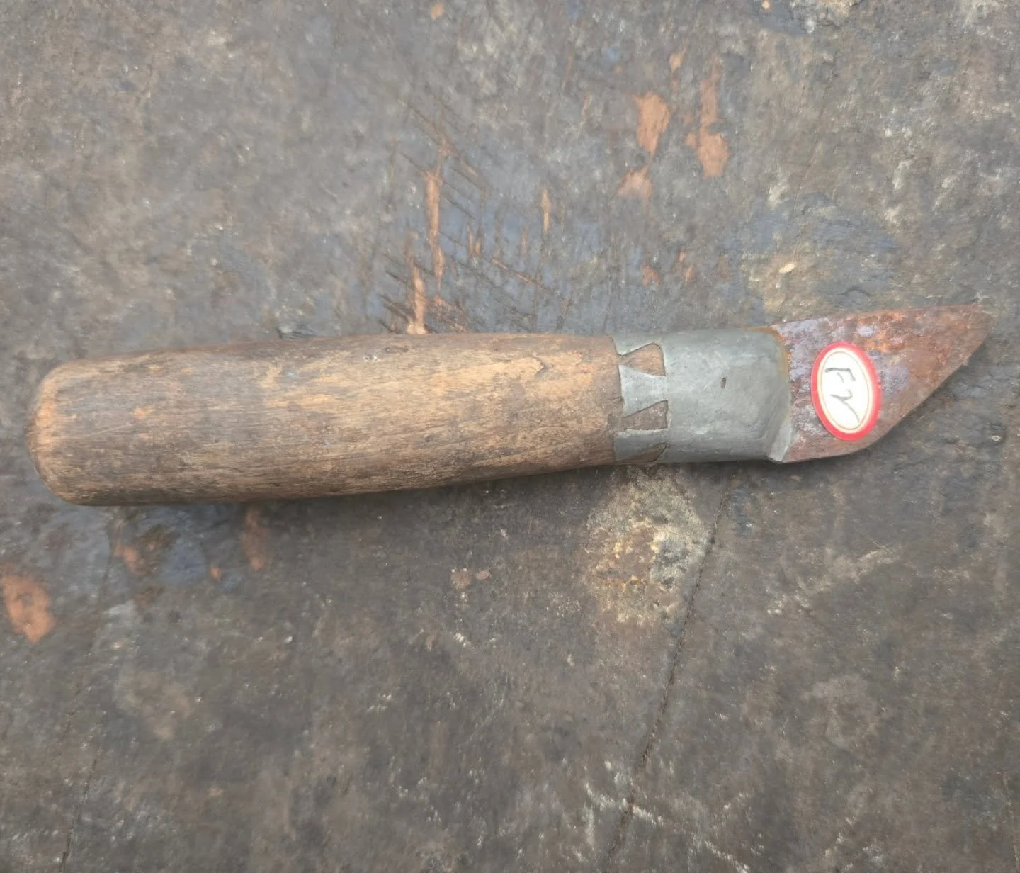 This was a very interesting find at the Holyoke-French house today! We are cataloging the contents of the Chadwick Cobbler Shop, which also stands on this property, and this is a shoemaker's knife that was among the original tools used in the shop. W