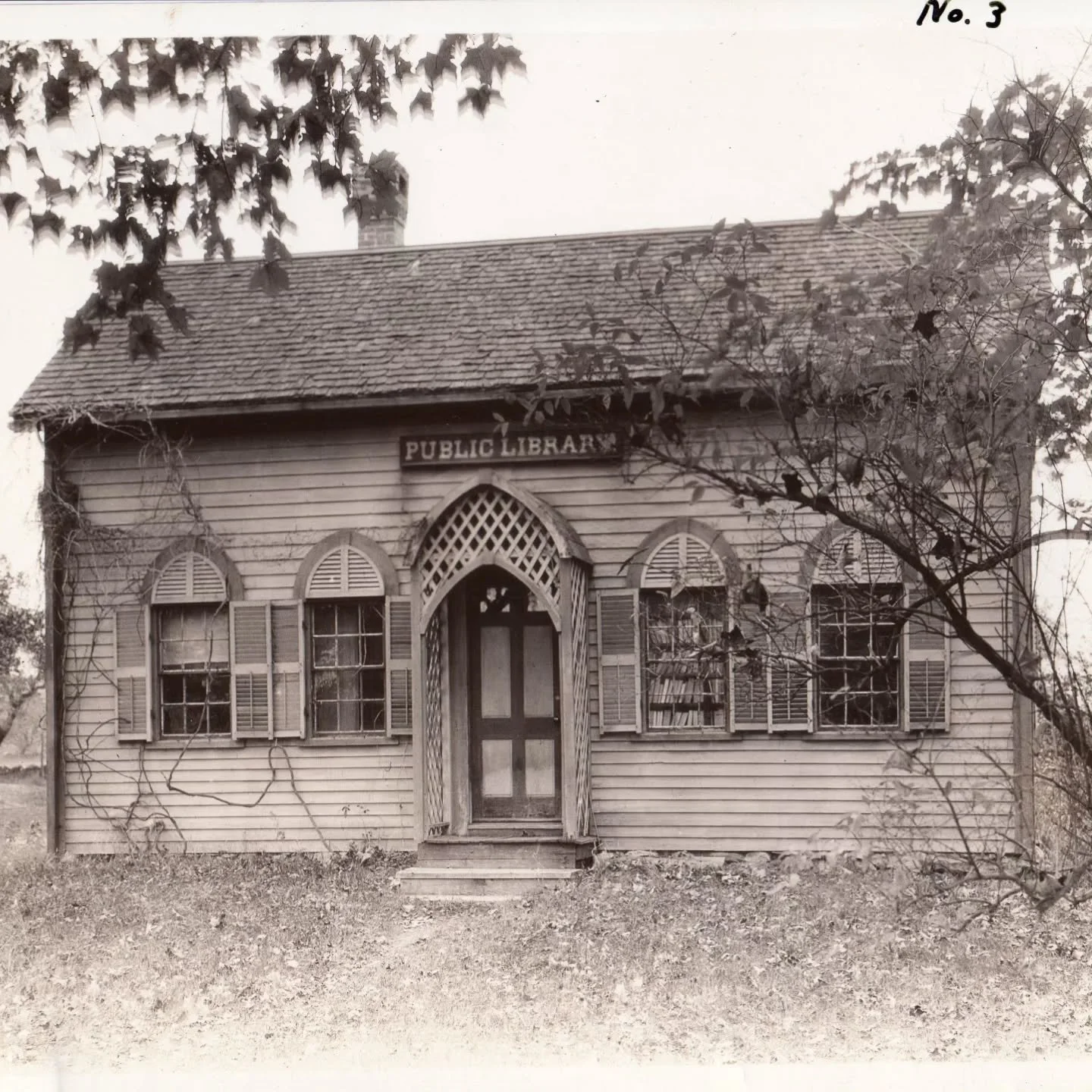 This was the first dedicated library building in East Boxford. It was originally the Abbie Bacon house, and was sold by her executor to the Boxford First Parish Public Library Association in 1890. 

We recently scanned this photograph at high resolut
