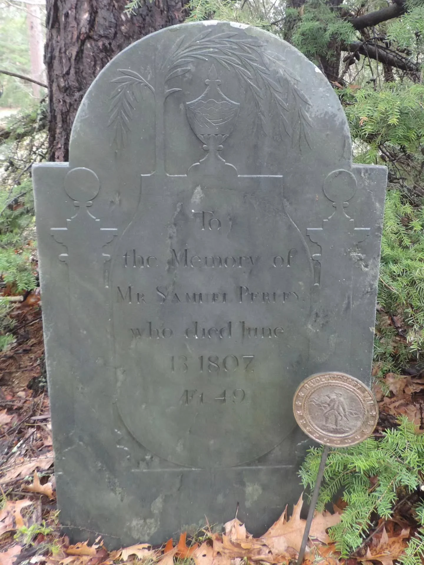 Samuel Perley currently resides at Harmony Cemetery, but he once lived at 9 Ipswich Road. His house is the one pictured here, which was built by his father. According to newspaper reports at the time, he got a shallow cut or scrape from some shears d
