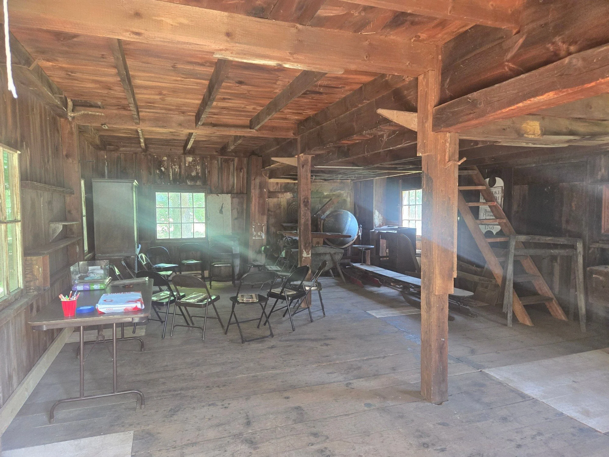 A big thank you to Smallman Builders for fixing up the Holyoke-French barn before we host the Spofford Pond 5th grade tomorrow! While not as old as the house, the barn on our property is now 159 years old, and we needed to replace some floorboards an