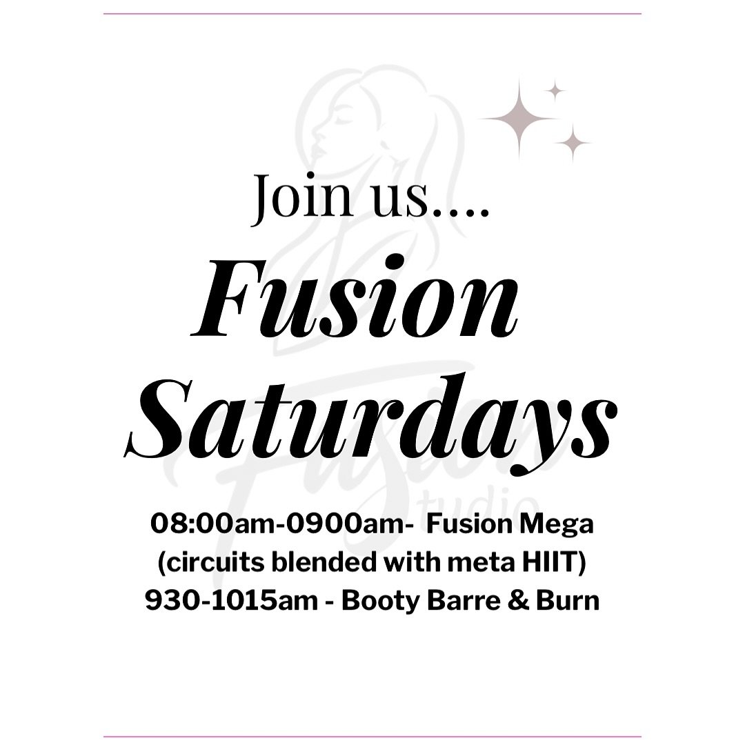 Join us 💪🏻 we always welcome new sign ups here! 

Saturday mornings on fire with our fusion mega followed by booty barre and burn! 🔥