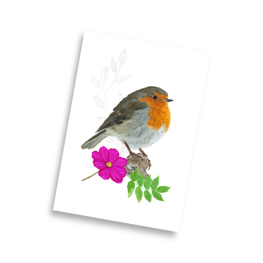 Robin in Flowers