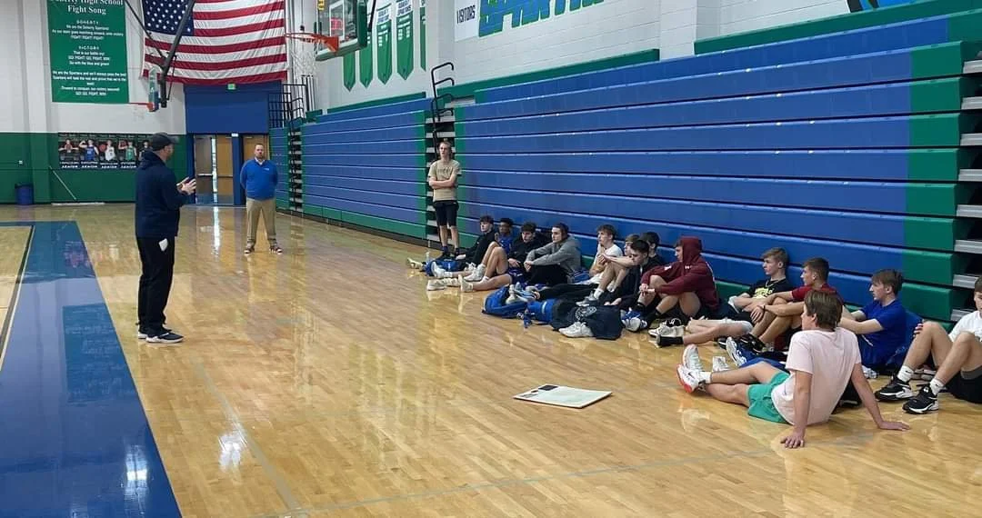 Coach Reggie Preaching the Word of God at Denver Christian High School. 