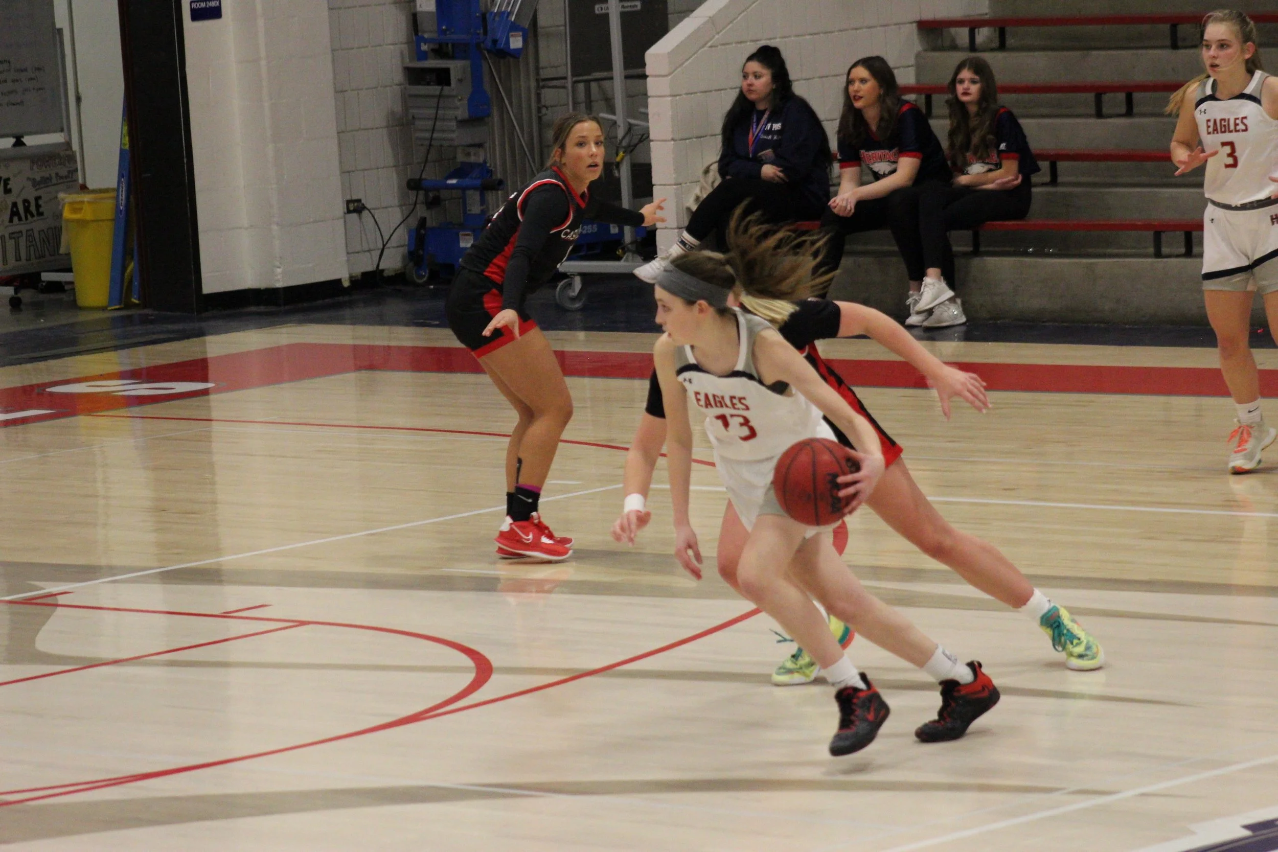 Lion Alivia Sanchez during her senior year at Heritage High School. Alivia led the varsity in scoring and made 3s and was Academic All-State that year (2023). 