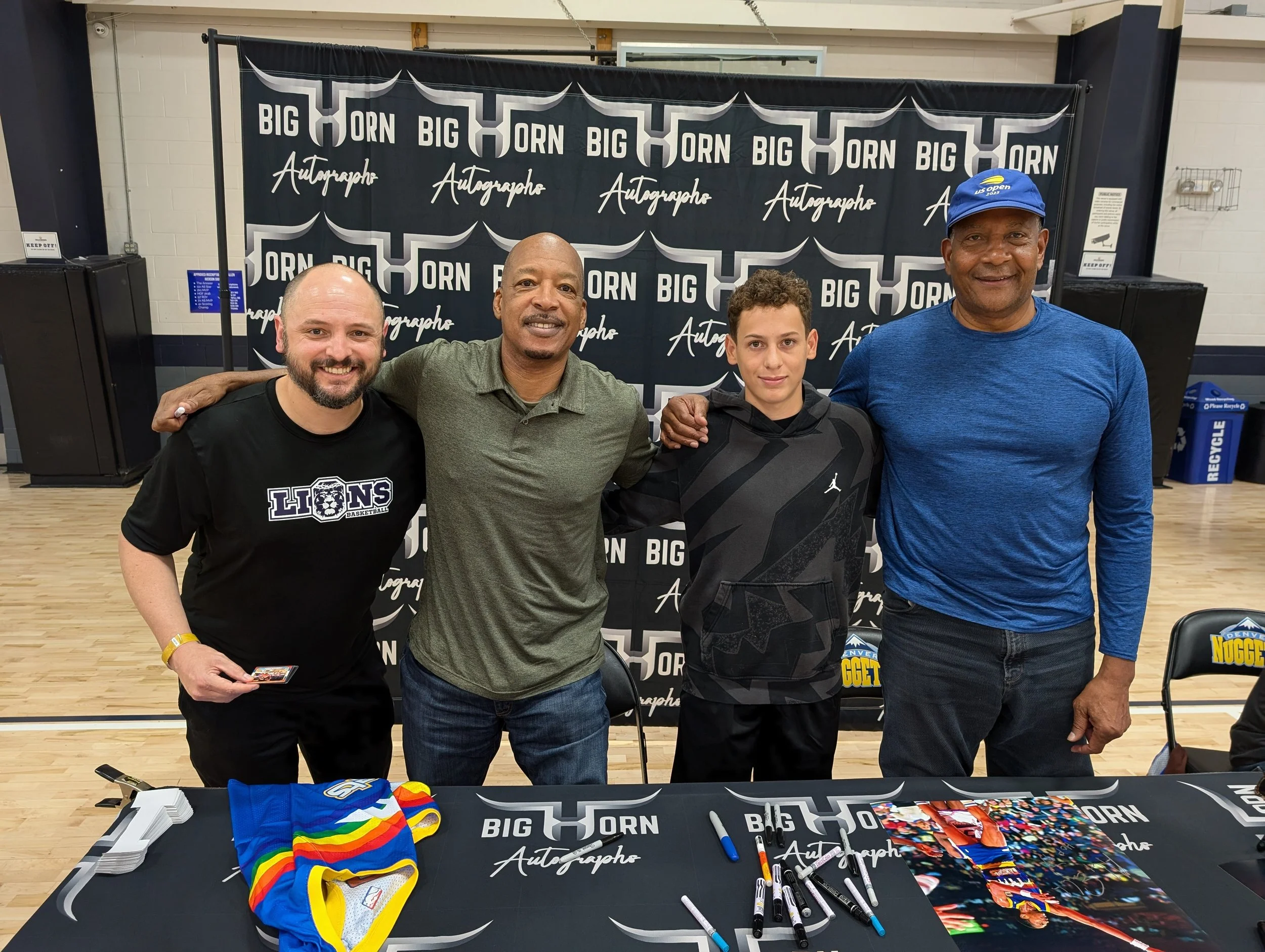 Lions HC Reggie Sanchez and Lions Hooper Levi Sanchez meeting Alex English and Fat Lever!