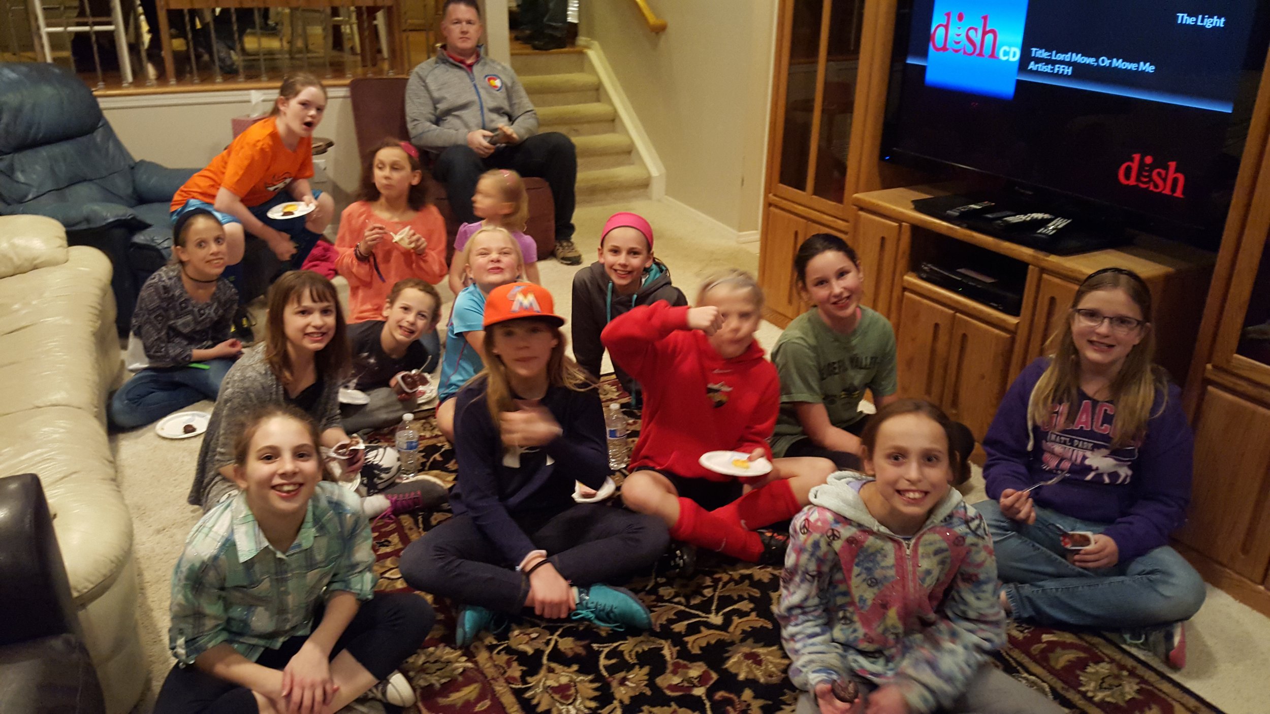 Lions 5th grade girls enjoying team appreciation night!