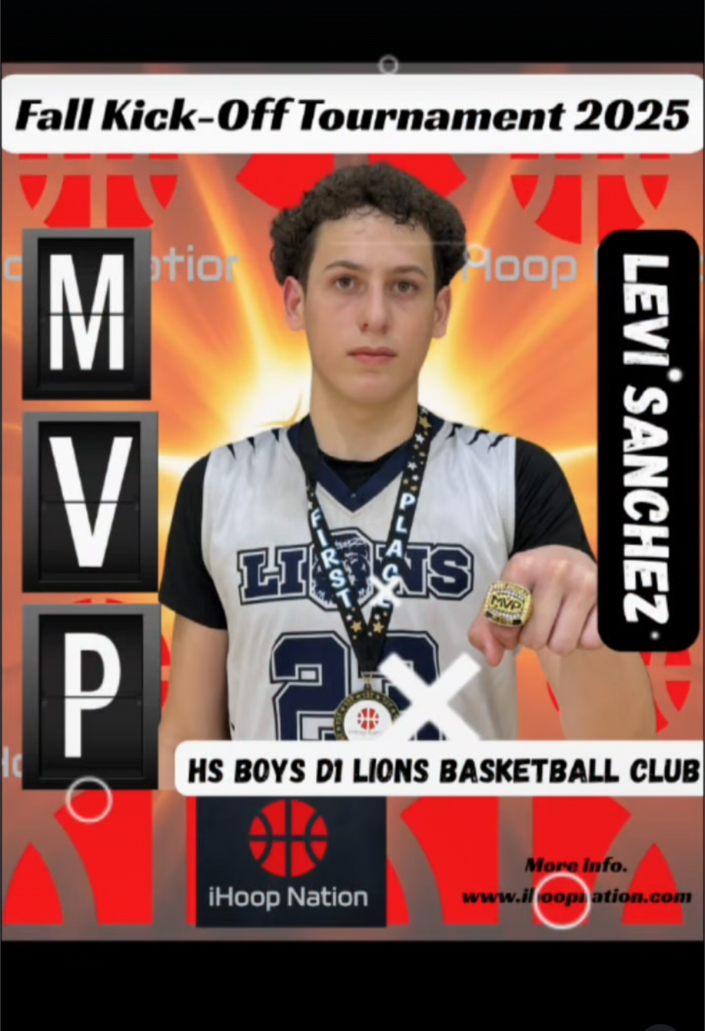 "Fall Kick-Off" Tournament MVP Award Winner Levi Sanchez of Arapahoe High School. 