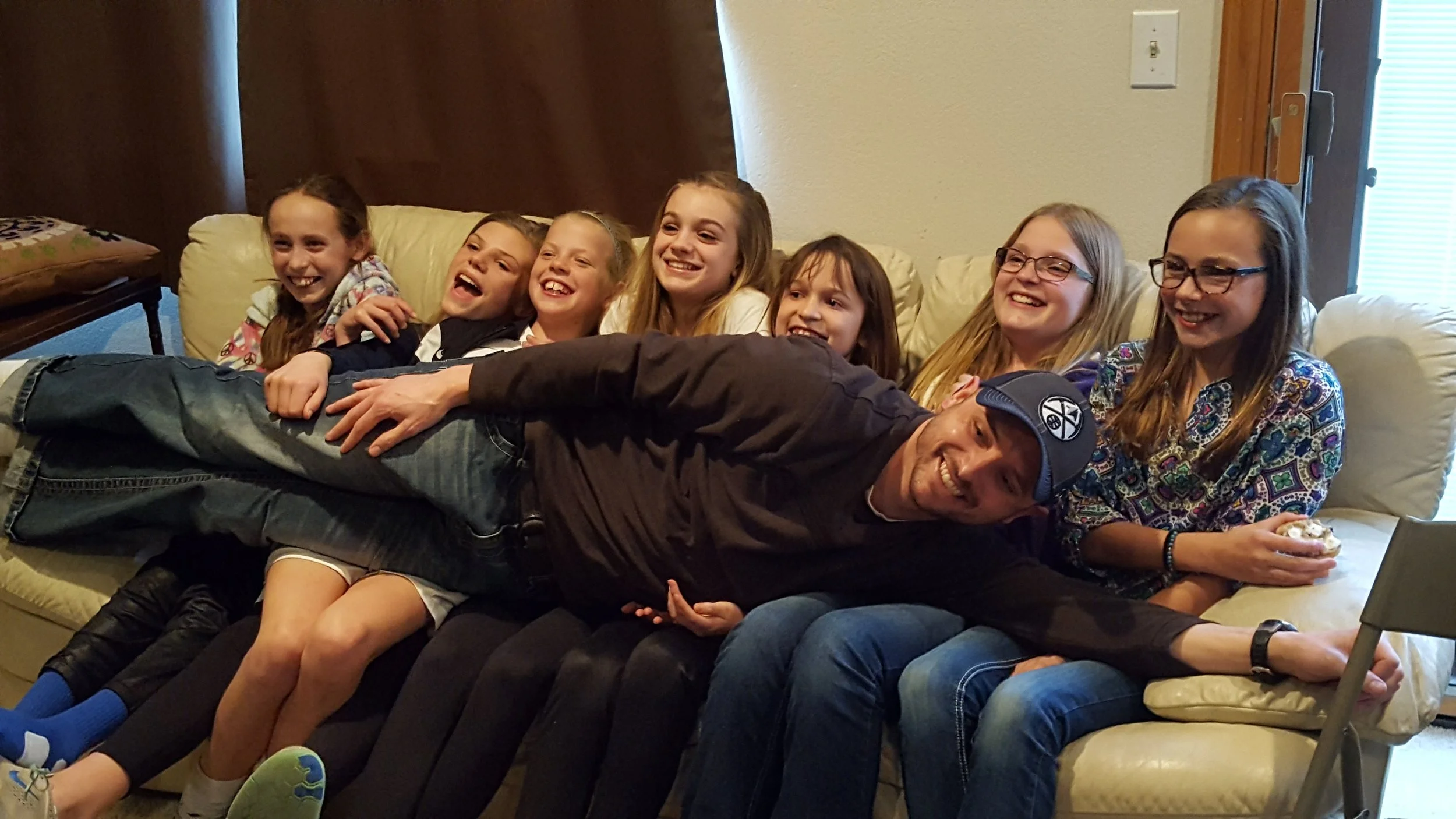 Lions 5th grade girls at a team celebration get together!