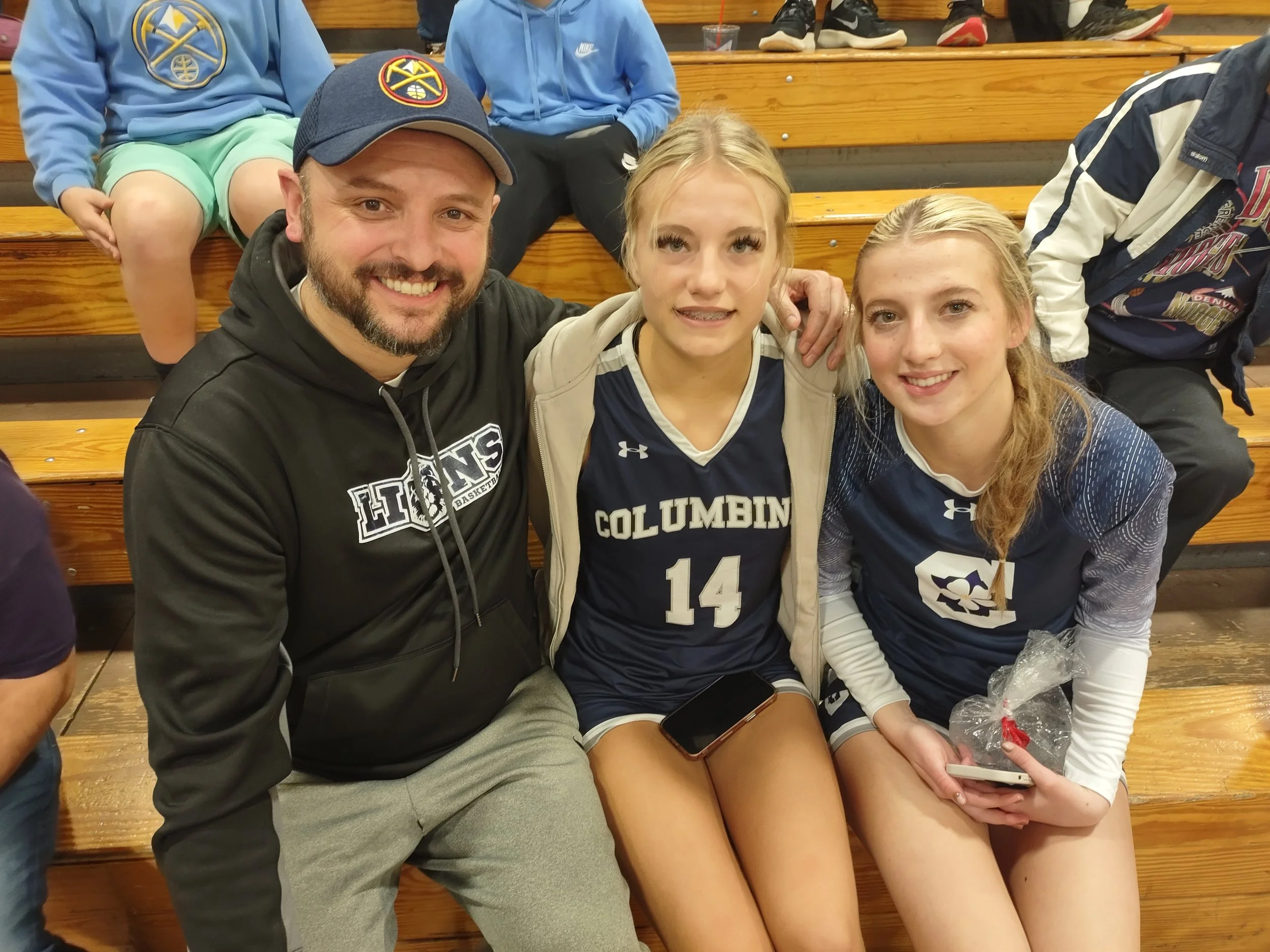 Lions Kortny Brock and Joslyn Brock suiting up for the varsity at Columbine High School!