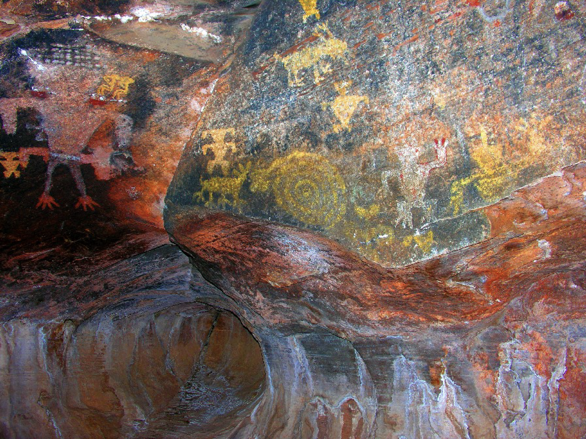 Enhanced photo taken in the cave below the reclining head in Cave Valley.