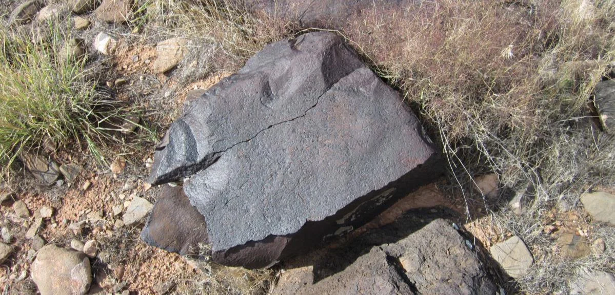One of the rocks from the large Anasazi pueblo site without even a scratch.
