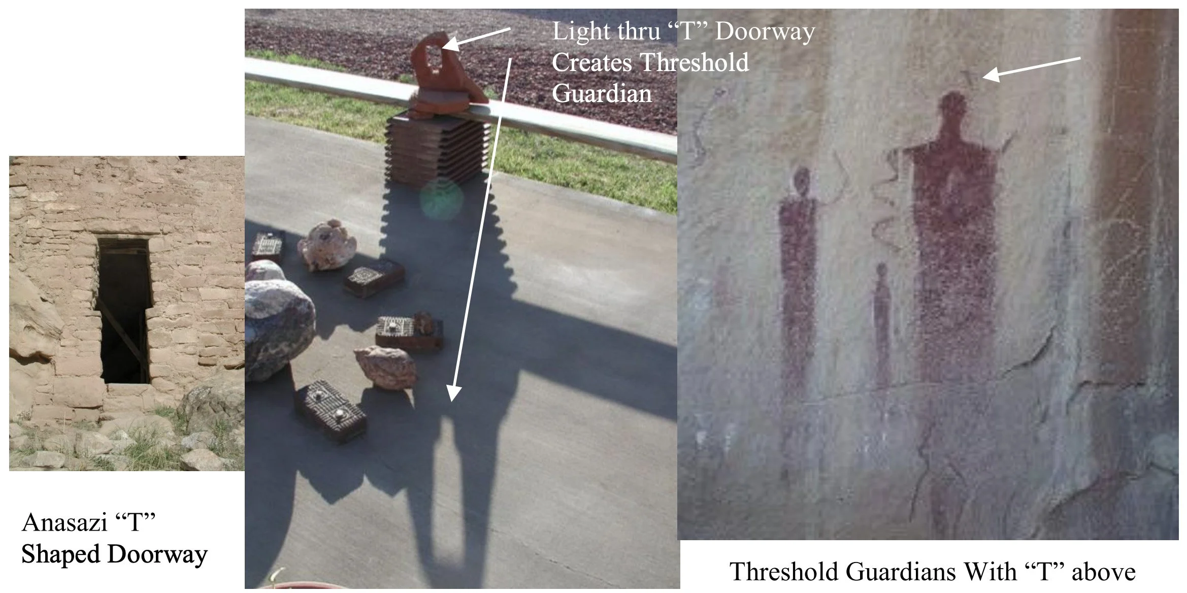 Slide 2
The outline formed above is from a sandstone “T” sculpture, made by the author, which
faces east.