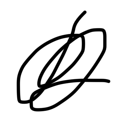 Geometric drawing of an outline square with sections divided by vertical, horizontal, and half circle lines.