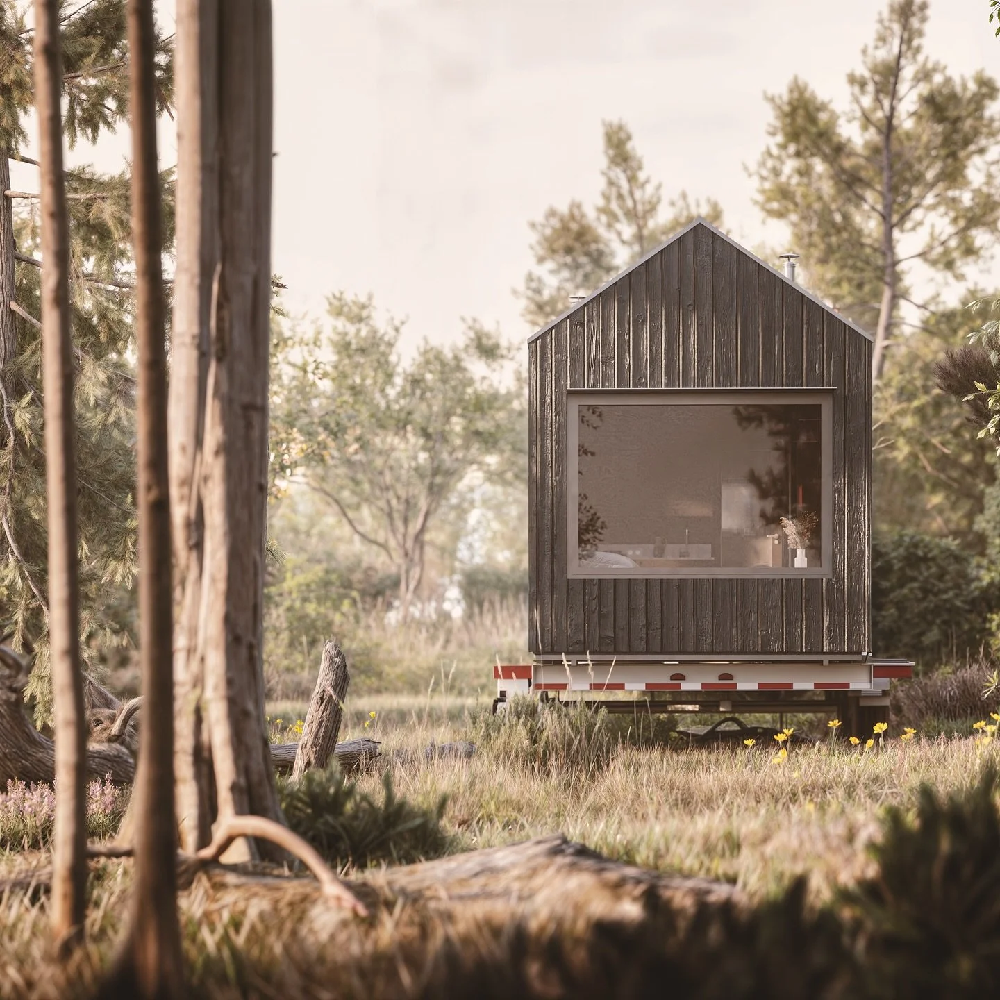 Wizualizacja modelu ROHEIM - naszego mobilnego i wygodnego domku, stworzonego z myślą o tych, kt&oacute;rzy marzą o własnym kącie blisko natury.

Visualization of the ROHEIM model - our mobile and comfortable cabin, designed for those who dream of th