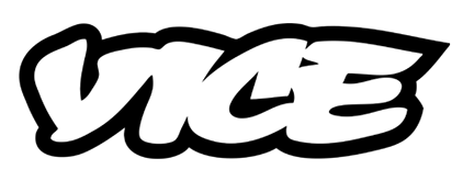 Logo of VICE with white background and white text.