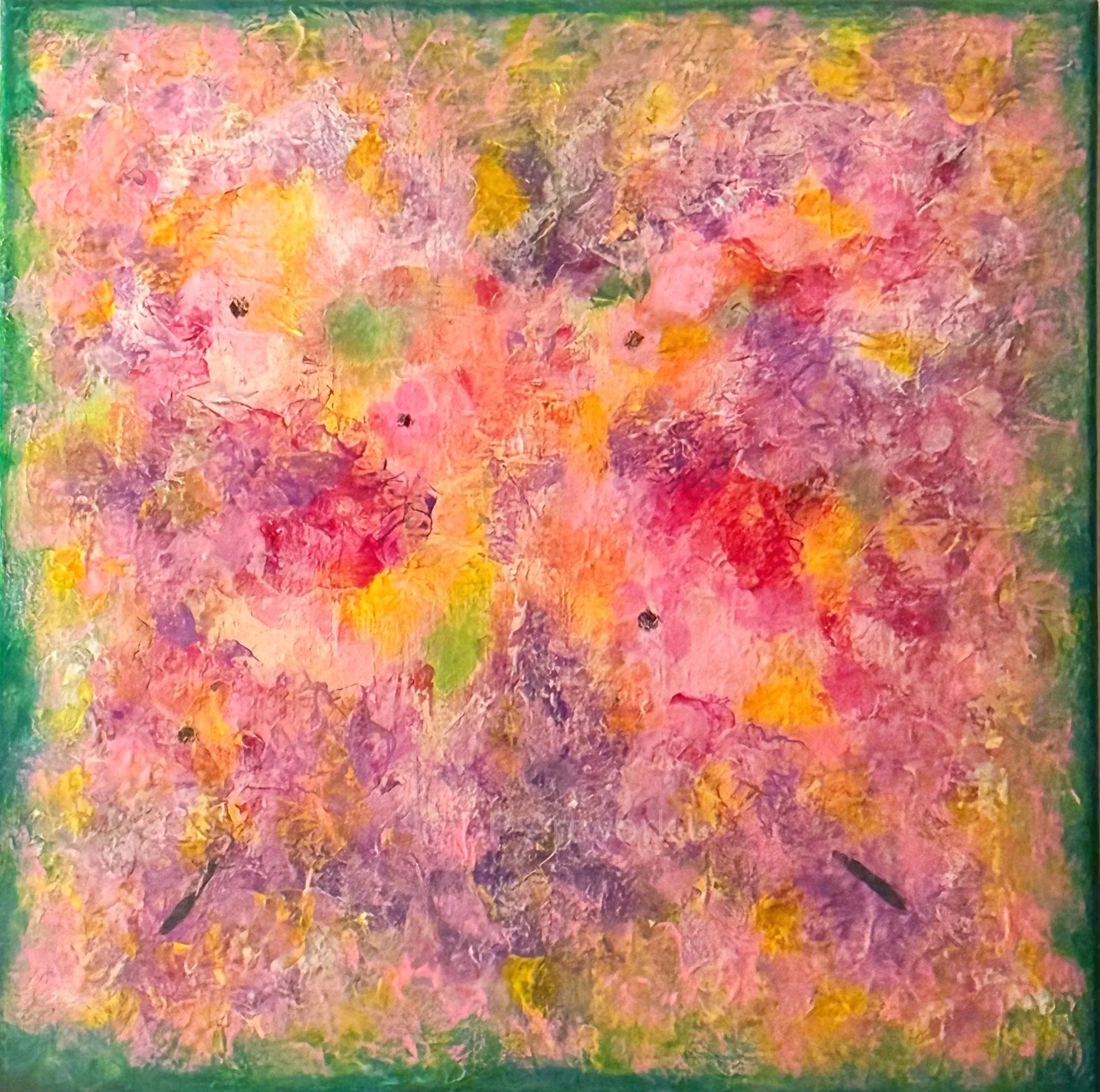 "A butterfly effect" abstract acrylic colors from the garden 20x20" 