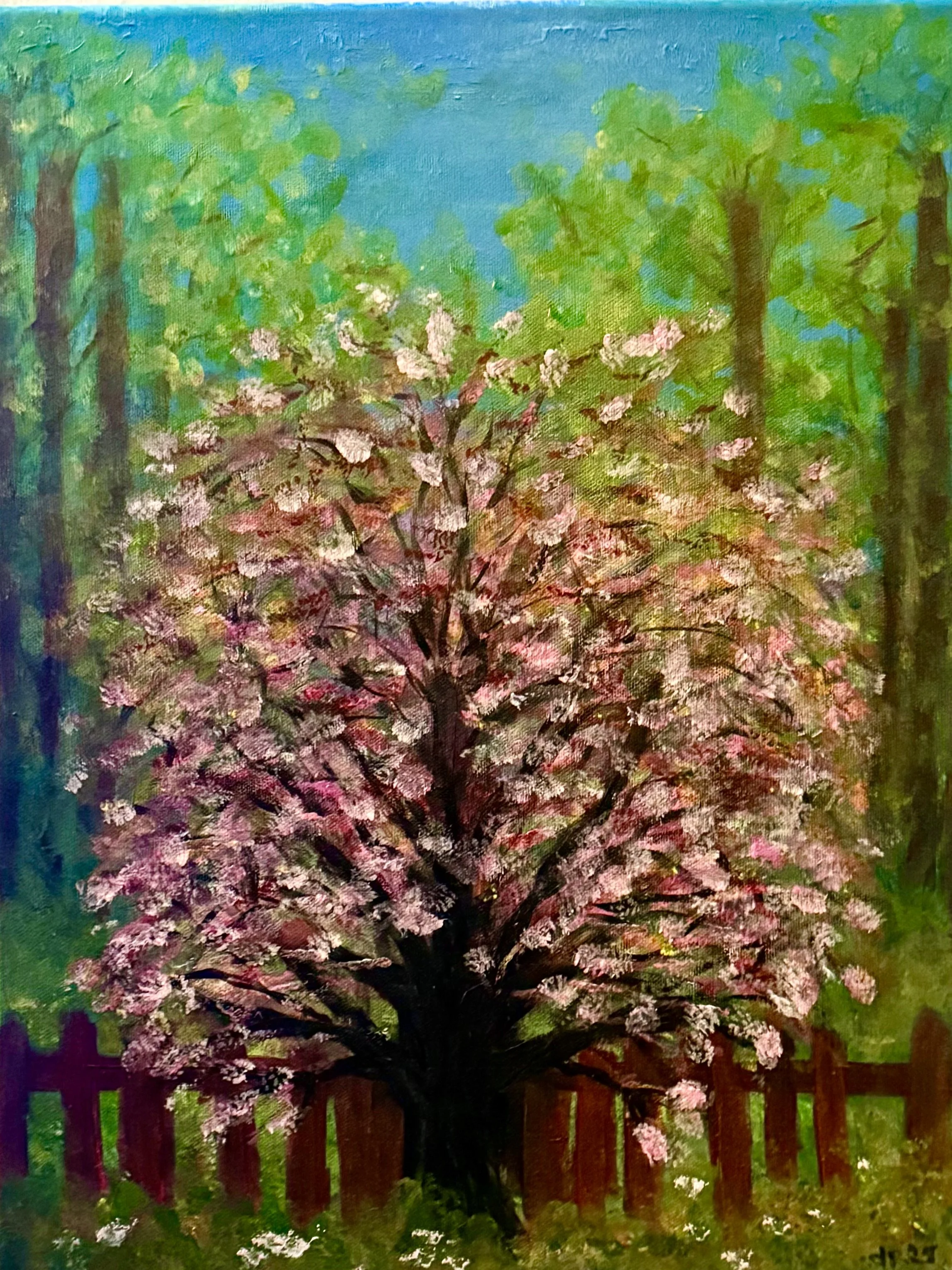 "Trees in the Park" 12x16" acrylic on canvas