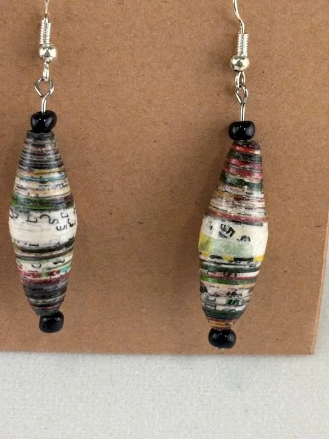 Paper Love Long Ball Bead Earrings Large