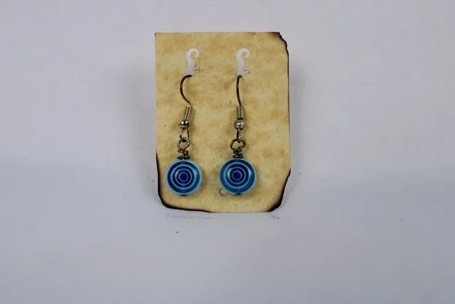 Light and Dark Blue Bead Earrings