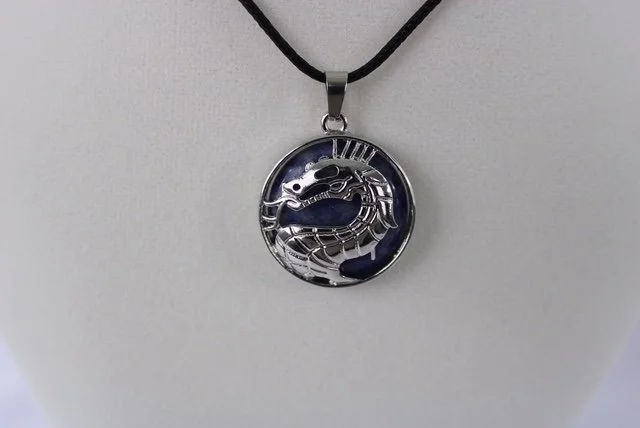 Sydnee dragon purple stone leather necklace.JPG