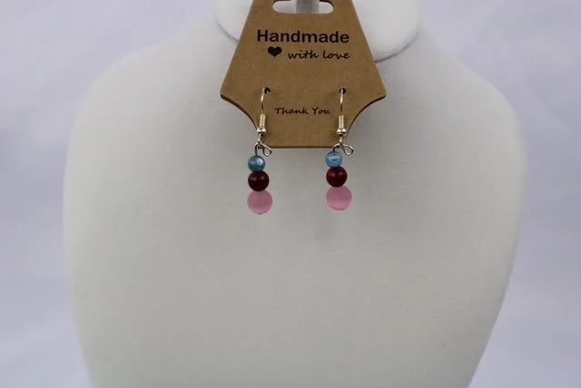 Sydnee pink red blue earrings.JPG