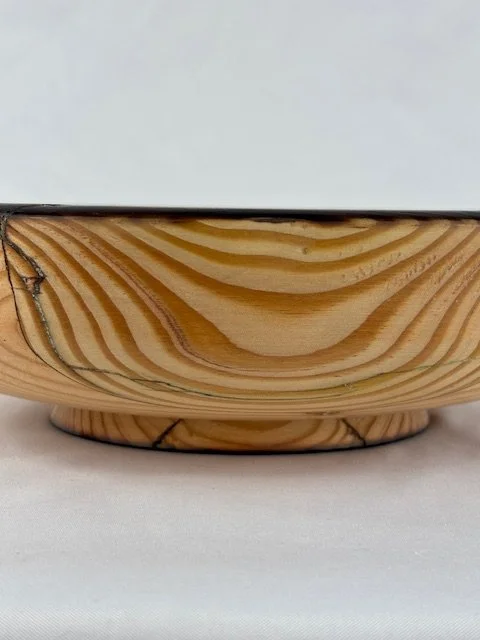 Ebonized Pine Wood Bowl