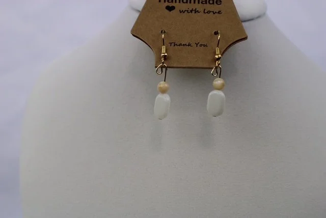 Sydnee cream and white bead earrings.JPG