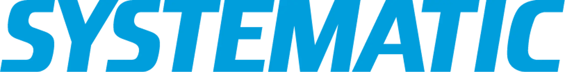 Close-up of the text 'SYSTEMATIC' in bold blue and black letters.