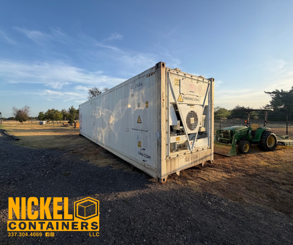 a used 40' non refrigerated shipping container delivered to a customer by Nickel Containers, LLC.