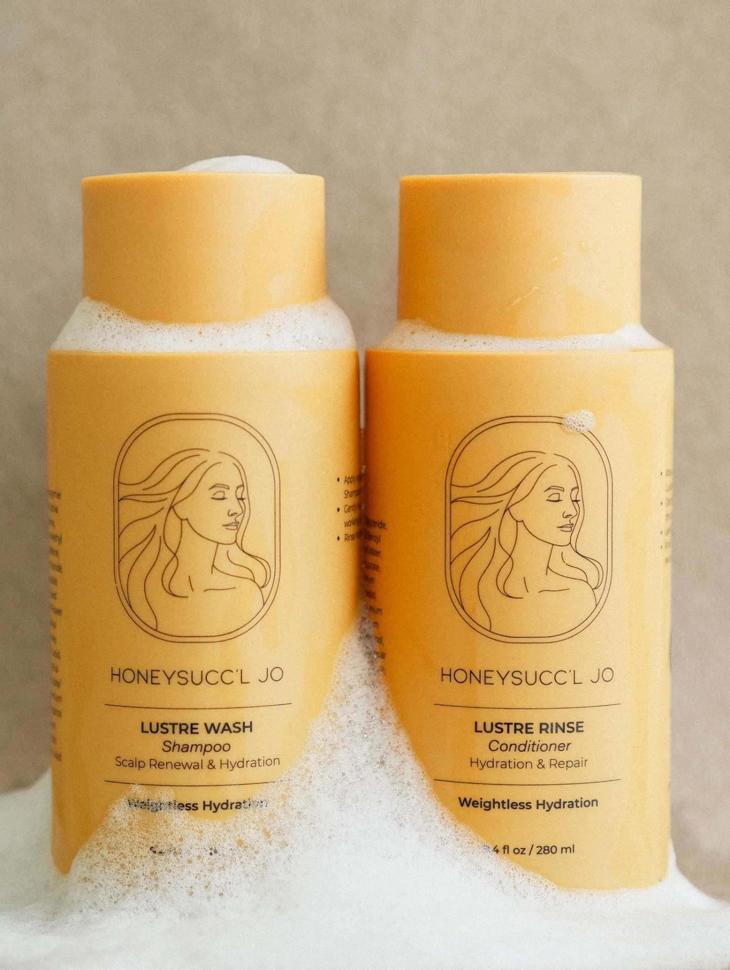 A moment of glow, redefined as your hair ritual.

Cleanse and hydrate with the LUSTRE WASH &amp; RINSE duo, formulated with fermented rice water, honey, and botanical oils to support strength, shine, and softness without buildup.

Sulfate-free, parab