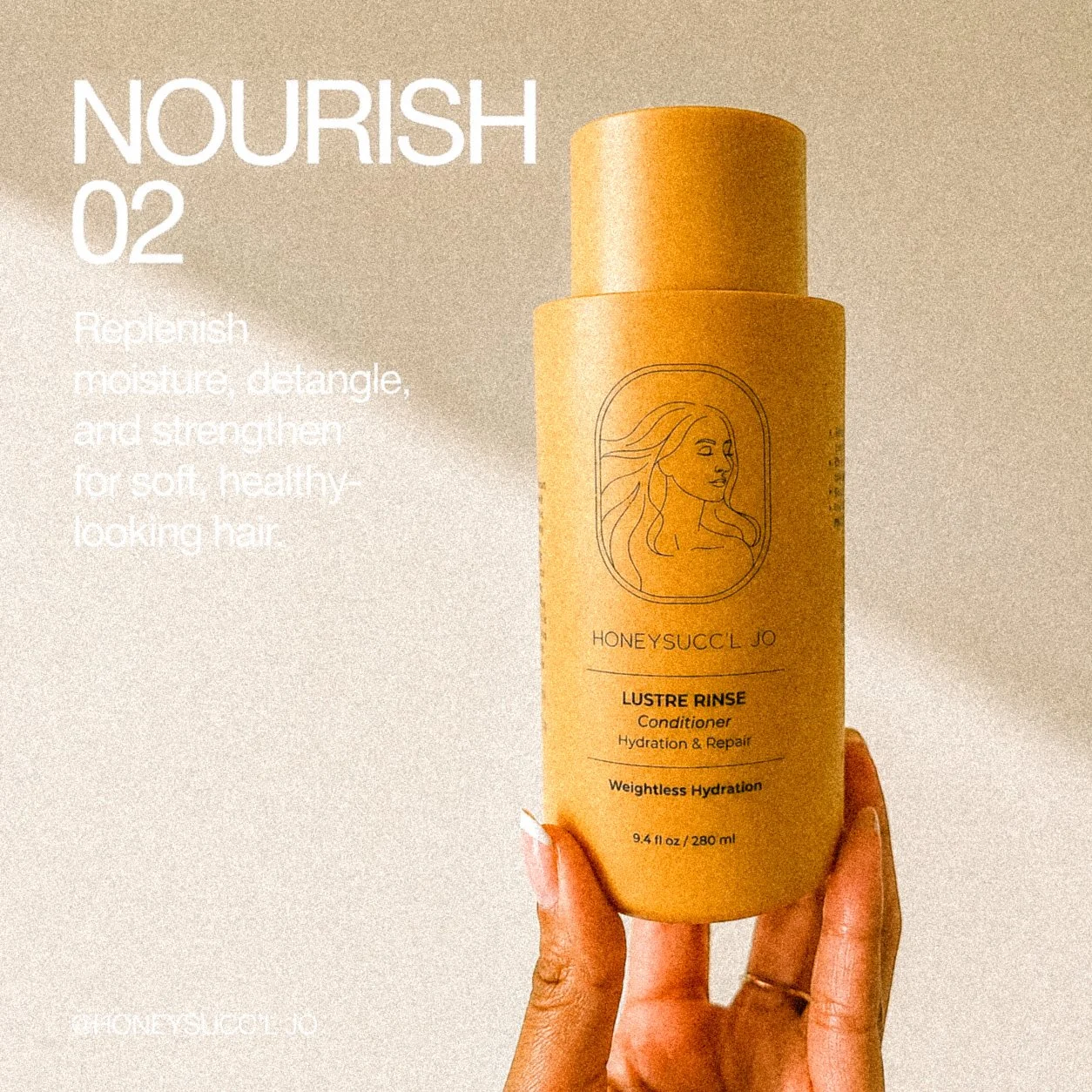 HONEYSUCC’L JO LUSTRE RINSE botanical conditioner for dry, frizz-prone hair