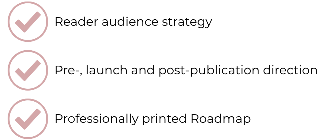 Checklist with three items marked off, each with pink checkmarks inside circles