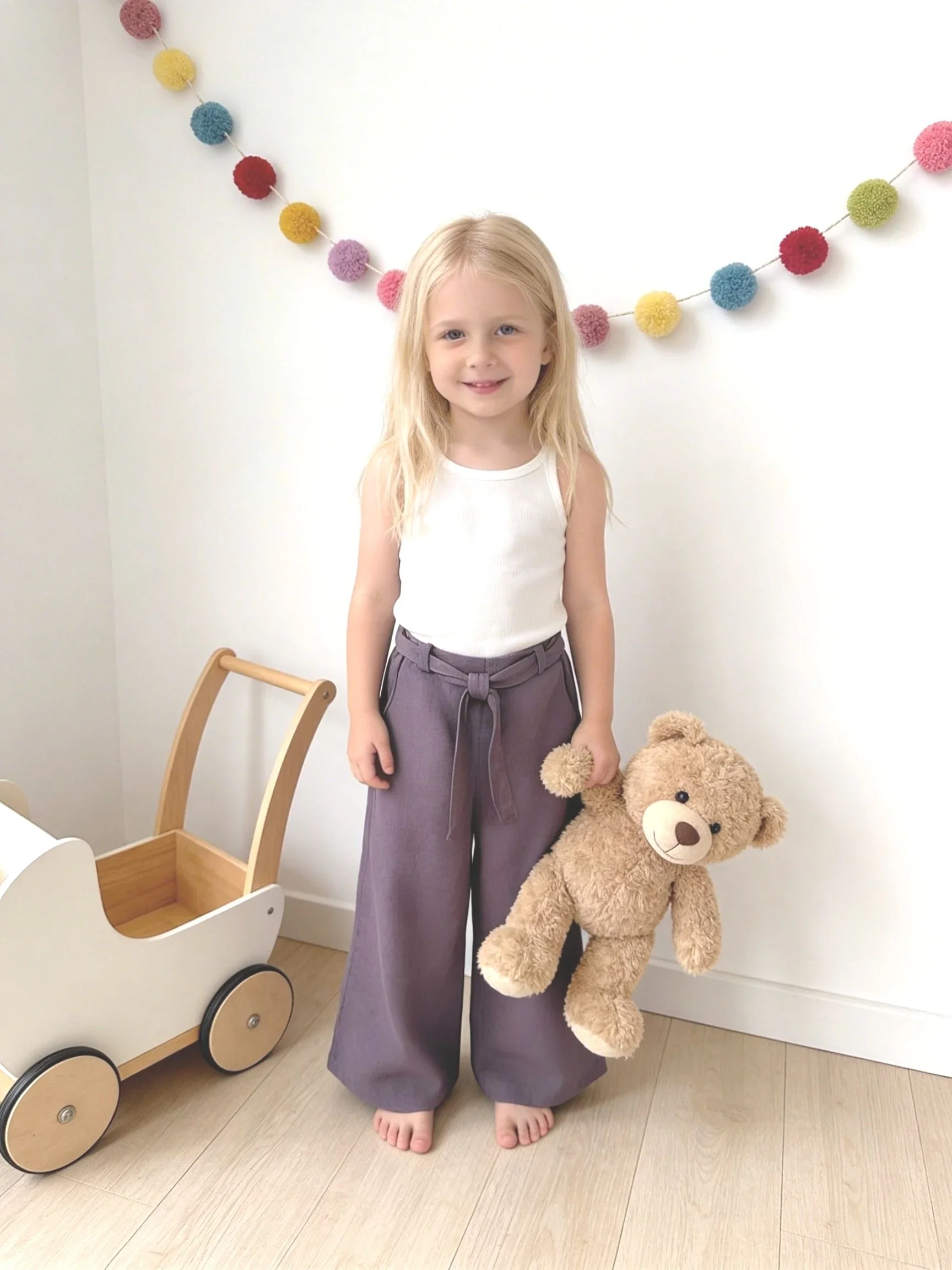 Kids wide leg linen pants